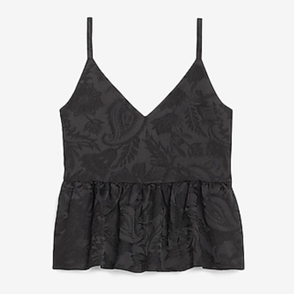 Express Lace Jacquard Sleeveless Peplum Top Size Medium